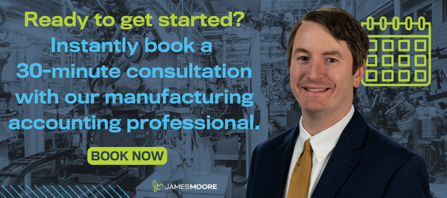 Ready to connect? Book your 30-minute consultation with manufacturing accounting professional Kevin Golden.